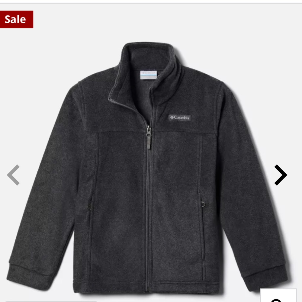 •COLUMBIA•KIDS GRAY STEENS MOUNTAIN II FLEECE FULL ZIP JACKET. SIZE LARGE 14/16